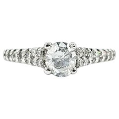 Classic Oval Diamond Engagement Ring in 14k White Gold