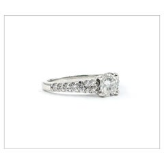 Classic Oval Diamond Engagement Ring in 14k White Gold