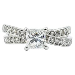 1.10 CTW Princess Cut Diamond Ring in 14K White Gold- GIA 61375886