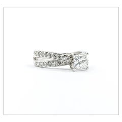1.10 CTW Princess Cut Diamond Ring in 14K White Gold- GIA 61375886