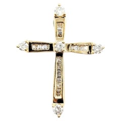 Diamond Cross Pendant in 14k Yellow Gold