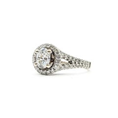 Anello con diamante Brilliante in oro bianco 14k