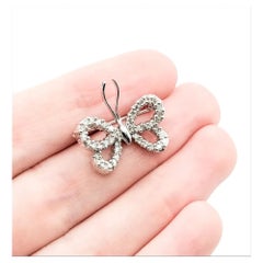 Diamond Butterfly Brooch in 14K White Gold