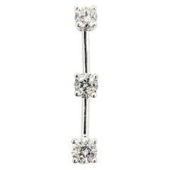 3-Stone Diamond Pendant in 14k White Gold