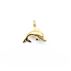 Playful Dolphin Pendant in 14k Yellow Gold