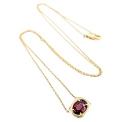 Ruby Station Necklace in 14k Yellow Gold