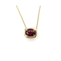 Ruby Station Necklace in 14k Yellow Gold