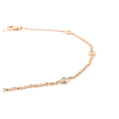 Delicate Diamond Station Bracelet in 14k Rose Gold