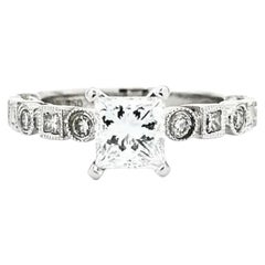 Princess Cut Diamond in 18k White Gold Ring