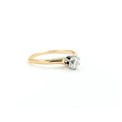 Timeless Old Mine Cut Diamond Ring in 14k Yellow Gold