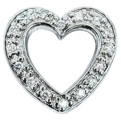 Sweet Diamond Heart Pendant in 14k White Gold
