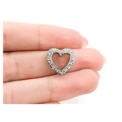 Sweet Diamond Heart Pendant in 14k White Gold