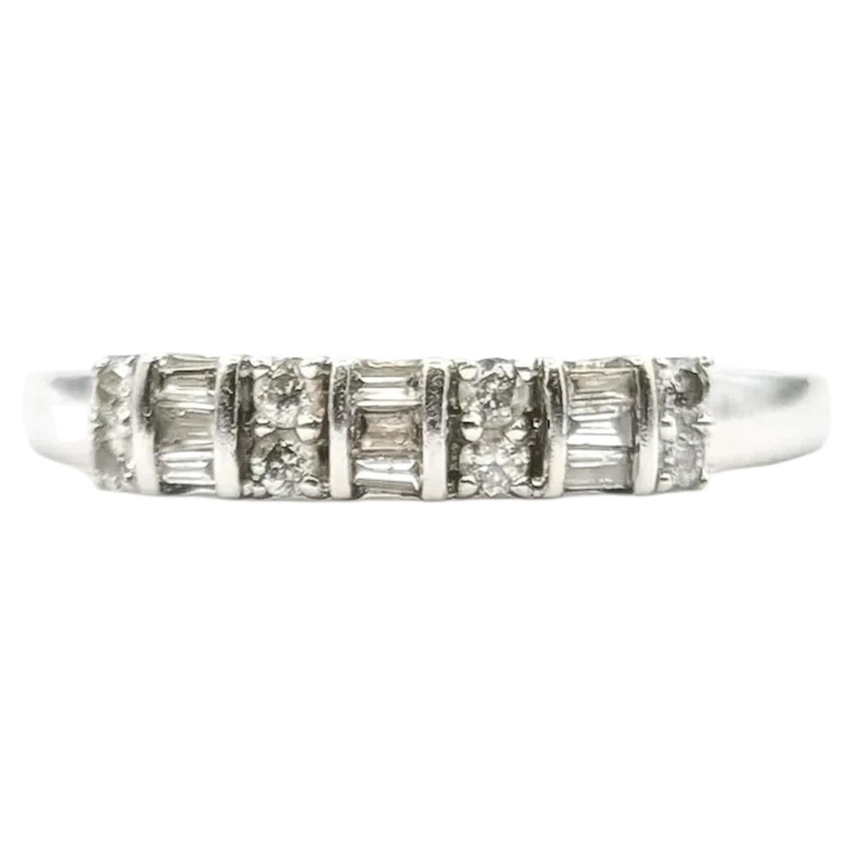 Diamant-Brautring aus 14k Weißgold