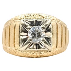 Distintivo Anillo de Diamantes de Corte Europeo en Oro Bicolor de 14k