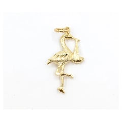 Stork Pendant in 14k Yellow Gold