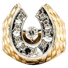 Diamond Horseshoe Ring in 10k Yellow Gold