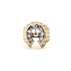 Diamond Horseshoe Ring in 10k Yellow Gold