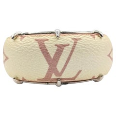 Louis Vuitton White & Pink Monogram Canvas Cuff Bracelet