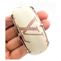 Louis Vuitton White & Pink Monogram Canvas Cuff Bracelet