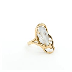 Freiform Perlmutt Ring in 14k Gelbgold