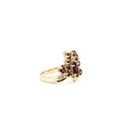 Garnet Cluster Ring in 14k Yellow Gold
