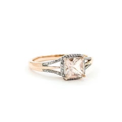Blush Morganite & Diamond Ring in 14k Rose Gold