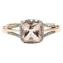 Blush Morganite & Diamond Ring in 14k Rose Gold