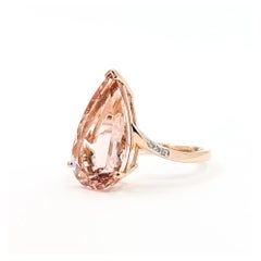 Romantic Morganite & Diamond Ring in 14k Rose Gold