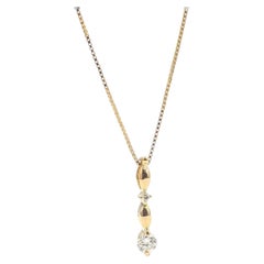 Diamond Bar Pendant Necklace in 18k Yellow Gold