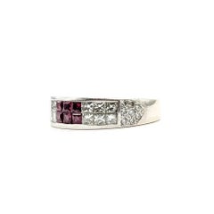 Ruby & Diamond Band in 14k White Gold