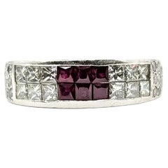 Ruby & Diamond Band in 14k White Gold