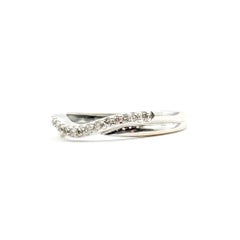 Alianza de Diamantes Contorno en Oro Blanco de 14k