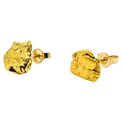 Natural Gold Nugget Earrings in 14k & 22k Yellow Gold