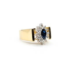 Sapphire & Diamond Ring in 14k Yellow Gold