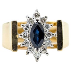 Sapphire & Diamond Ring in 14k Yellow Gold