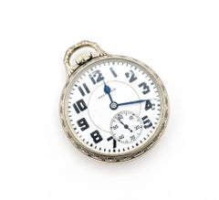 Hamilton 992 Pocket Watch in White Gold Plate