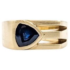 Custom Blue Sapphire Ring in 14k Yellow Gold