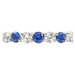 Seven-Stone Sapphire and Diamond Stackable Ring in 900 Platinum