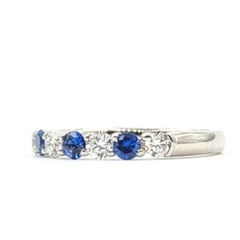 Seven-Stone Sapphire and Diamond Stackable Ring in 900 Platinum
