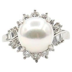Anillo Bypass de Perlas del Mar del Sur y Diamantes en Platino