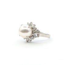 Anillo Bypass de Perlas del Mar del Sur y Diamantes en Platino