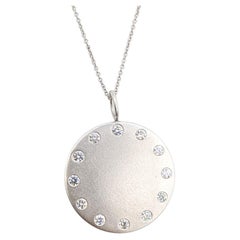 Simon G Diamond Disc Pendant Necklace in 18k White Gold