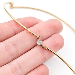Mid-Century Diamond Choker Necklace in 14k Yellow Gold