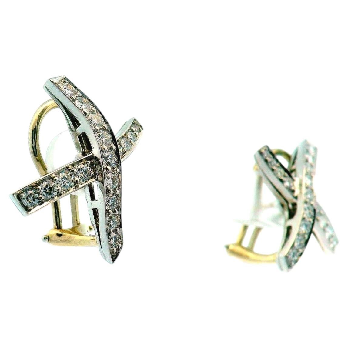 Tiffany Paloma Picasso "X" pave Earrings For Sale