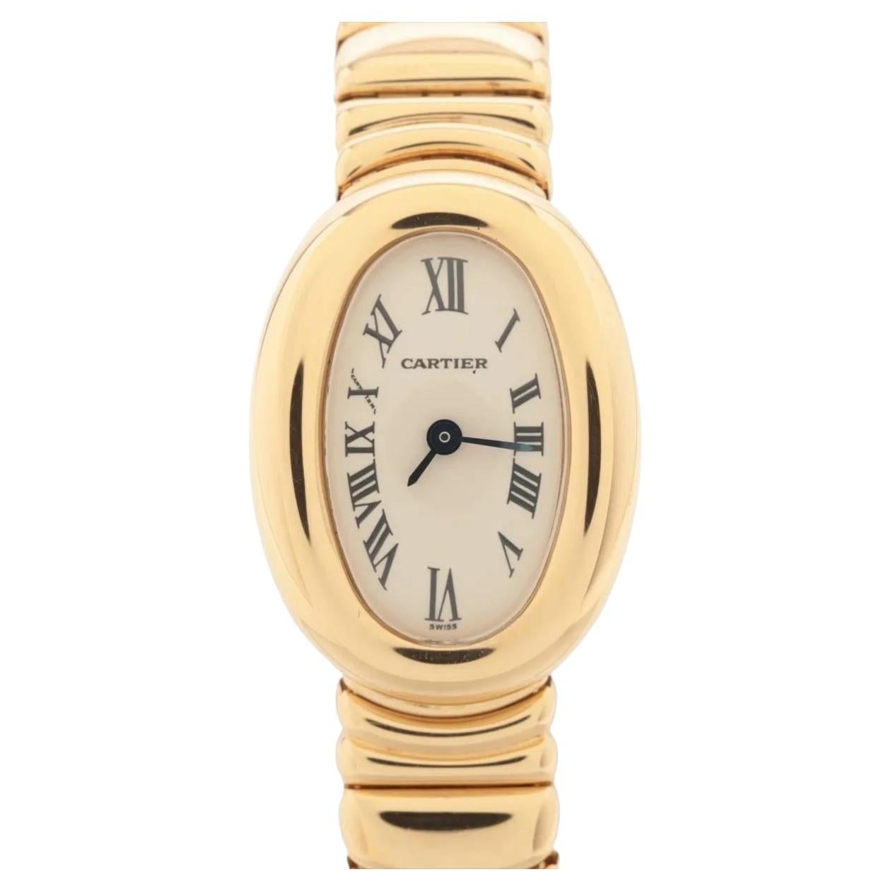 Cartier Baignoire Mini W15109D8 18k Yellow Gold Box & Papers