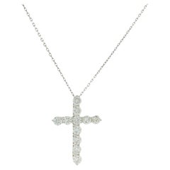 Tiffany & Co. Platin-Diamant-Anhänger an einer individuell angefertigten Kette aus 18-karätigem Weißgold