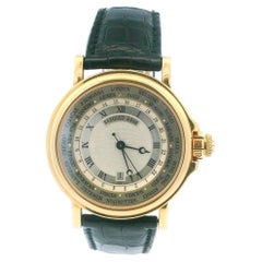 Breguet Marine 3700BA Hora Mundi 18K YG World Time Dial Vintage Watch