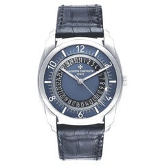 Vacheron Constantin 4500S Quai De L'ile Date Blue Dial Steel Mens Watch