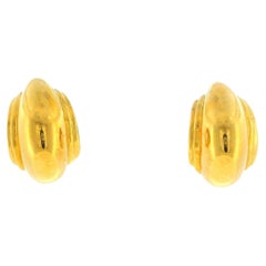 Tiffany & Co. Paloma Picasso Halbkreis-Ohrringe aus 18-karätigem Gelbgold, mit Schachtel