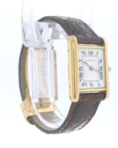 Cartier Tank 78087 Paris 18K Yellow Gold Deployant Buckle Vintage Watch